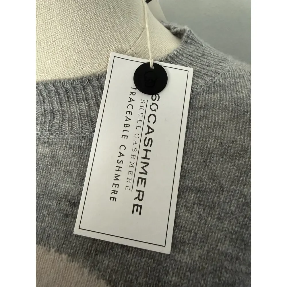 NWT $449 SKULL CASHMERE 🔥 100% cashmere Sweater Grey, Size Medium - Picture 3 of 10